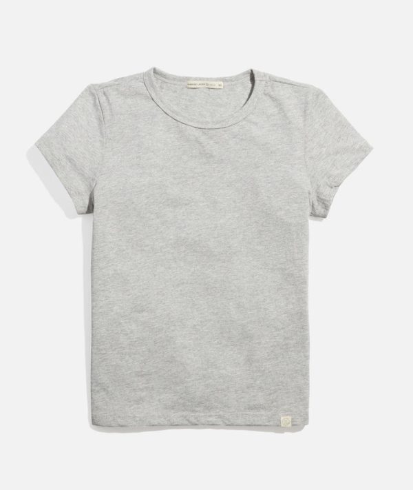 Women's Re-Spun Signature Crew in Light Heather Grey