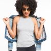 Charlie Tomboy Tank - Grey & White Stripe - Image 3
