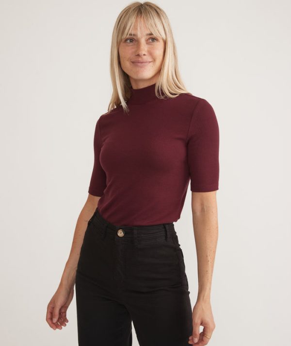 Lexi Rib Mock Neck Top