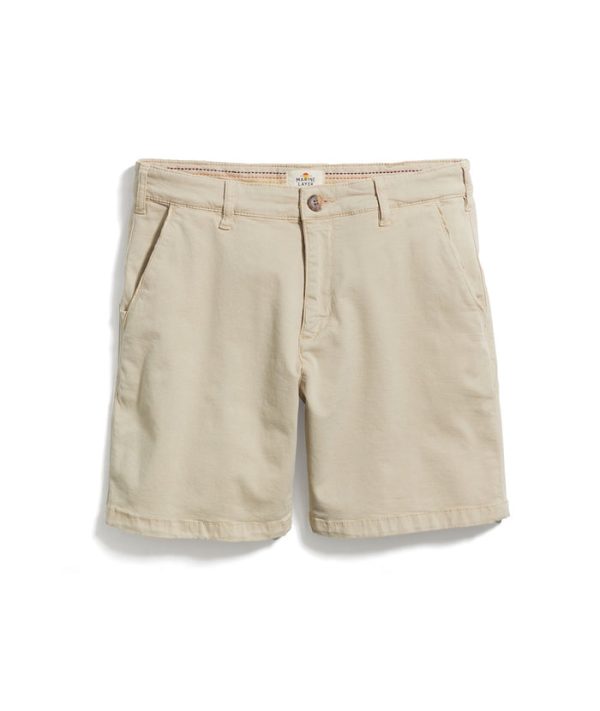 7" Stretch Twill Chino Short in Faded Khaki