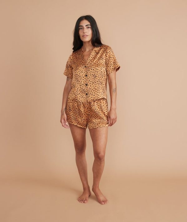 Washable Silk Short in Abstract Cheetah Print