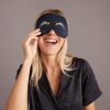 Washable Silk Sleep Mask in Navy Shooting Stars - Image 3