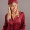 Washable Silk Sleep Mask in Rhododendron Lightning Bolt Print - Image 3