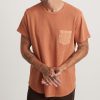 Vintage Heavy Slub Pocket Tee in Amber Brown - Image 3
