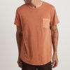 Vintage Heavy Slub Pocket Tee in Amber Brown - Image 2