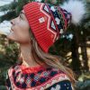 Fair Isle Beanie in Red - Image 3
