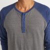 Baseball Henley in Heather Grey/Navy - Image 3