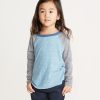 Mini Double Knit Baseball Raglan in Aegean Blue - Image 4