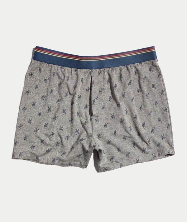 Best Boxers Ever in Heather Grey Peace Sign