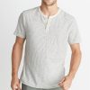 Short Sleeve Henley in Natural Stripe - Image 2