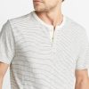 Short Sleeve Henley in Natural Stripe - Image 3