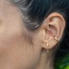 Kris Nations Lightening Bolt Chain Stud Earrings in Gold - Image 2