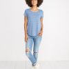 Boyfriend Saddle Tee in Blue/White - Image 3