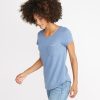 Boyfriend Saddle Tee in Blue/White - Image 2