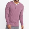 Double Knit Henley in Burgundy - Image 2