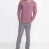 Double Knit Henley in Burgundy - Image 4