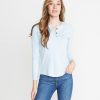 Double Knit Henley in Carolina Blue Stripe - Image 2