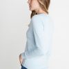 Double Knit Henley in Carolina Blue Stripe - Image 4