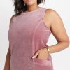 Cizon Velvet Shift Dress in Mauve - Image 7