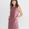 Cizon Velvet Shift Dress in Mauve - Image 2