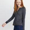 Double Knit Henley in Black/White Stripe - Image 2