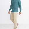 Double Knit Henley in Green/Blue Stripe - Image 4