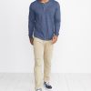 Double Knit Henley in Navy/Red Stripe - Image 3