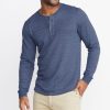 Double Knit Henley in Navy/Red Stripe - Image 2