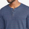 Double Knit Henley in Navy/Red Stripe - Image 4