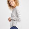 Double Knit Saddle Crew in Heather Grey/Cream - Image 2