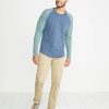 Double Knit Baseball Raglan in Deep Denim/Forest Green - Image 5