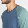 Double Knit Baseball Raglan in Deep Denim/Forest Green - Image 3