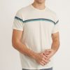 Signature Crew Tee in Natural Green Stripe - Image 4