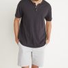 Shortsleeve Henley in Faded Black - Image 2