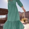 Florence Vintage Slub Midi Dress - Image 4