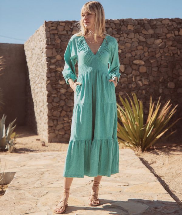 Florence Vintage Slub Midi Dress