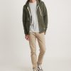 Men's Corbet Quilted Full Zip Hoodie in Olive Heather - Image 6