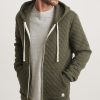 Men's Corbet Quilted Full Zip Hoodie in Olive Heather - Image 3