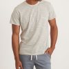 Signature Crew Tee in Hedge Green and Vintage Indigo Stripe - Image 3