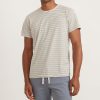 Signature Crew Tee in Hedge Green and Vintage Indigo Stripe - Image 2
