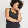 Henley Racerback Tank in Black - Image 3