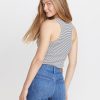 Henley Racerback Tank in Natural/Black - Image 4
