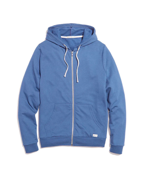 Mens Afternoon Full Zip Hoodie in Faded Navy