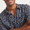 Short Sleeve Tencel Linen Shirt in India Ink Mini Floral - Image 5
