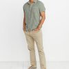 Lance Button Down in Faded Dusty Olive - Image 3