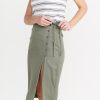 Layla Wrap Skirt in Dusty Olive - Image 2