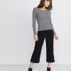 Longsleeve Lila Rib Crew in Black/Cream - Image 4