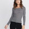 Longsleeve Lila Rib Crew in Black/Cream - Image 3