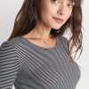 Longsleeve Lila Rib Crew in Black/Cream - Image 2