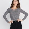 Longsleeve Lila Rib Crew in Black/Cream - Image 5
